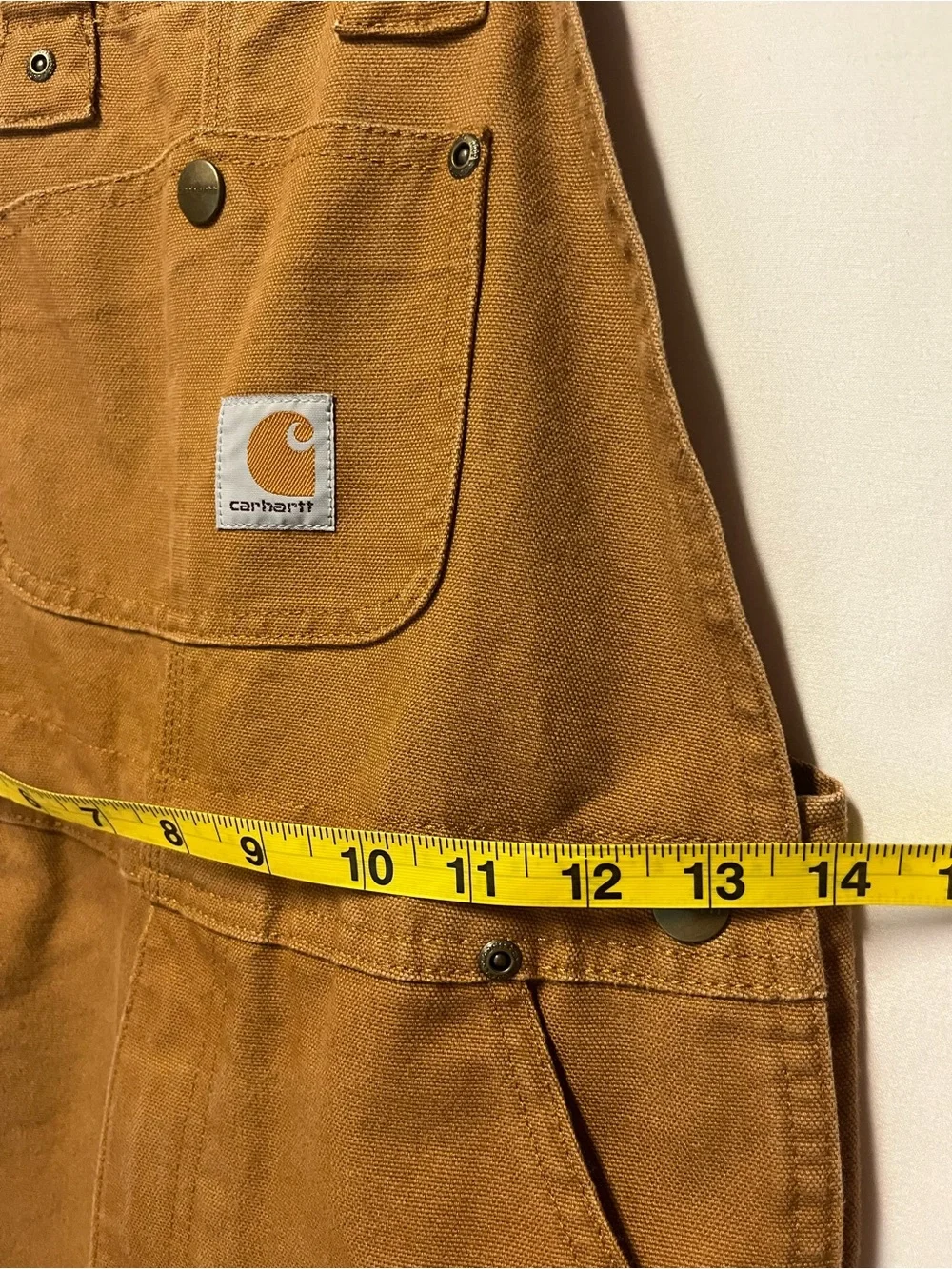 Carhartt Kids Brown Canvas Duck Bib Overalls 8 Double Knee Workwear Hunting NWOT